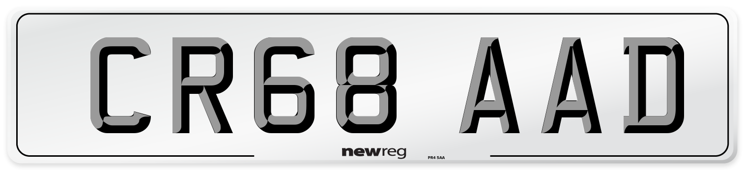 CR68 AAD Number Plate from New Reg